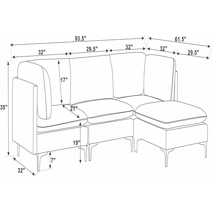 Upholstered Modular Sectional & Tall Legs Home Essentials