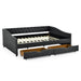 Upholstered Tufted Daybed With 2 Drawers, Waved Arms Home Essentials