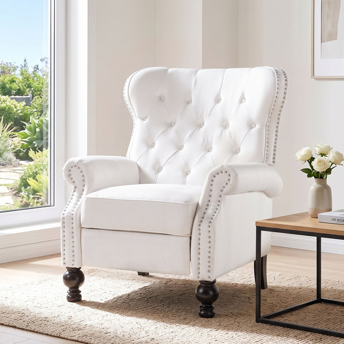 Modern Manual Push Back Recliner Chair Noble House