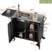 Outdoor Grill Table With Sink, Worktable Kitchen Cabinet Island With Wheels & Foldable Top - Black Daily Nest