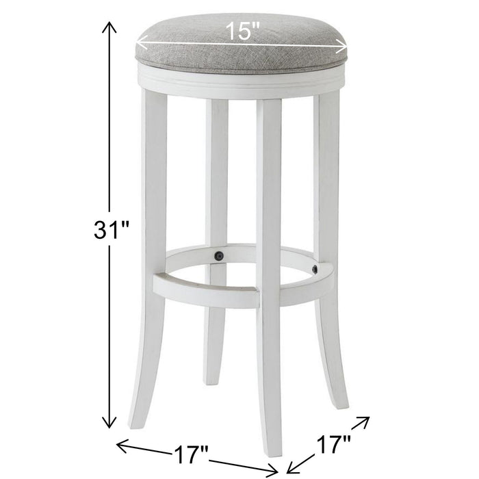 Backless Swivel Stool With Upholstered Seat Home Essentials