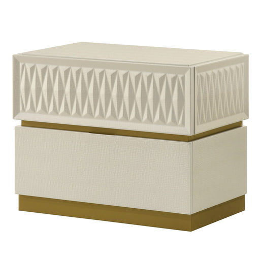 Stanley - 2 Drawer Nightstand With Crocodile Texture - Gray Matrix Furniture Group