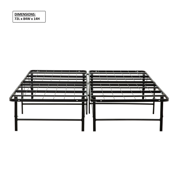 California King Size Bed Base, Mattress Foundation Bed Frame, Bedroom Furniture - Black Home Essentials