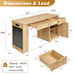 Modern Fluted Office Desk With Storage Cabinet Home Essentials