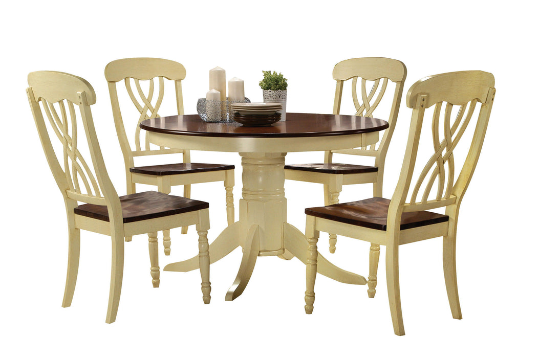 Dylan - 5 Pieces Dining Room Set - Cream / Oak