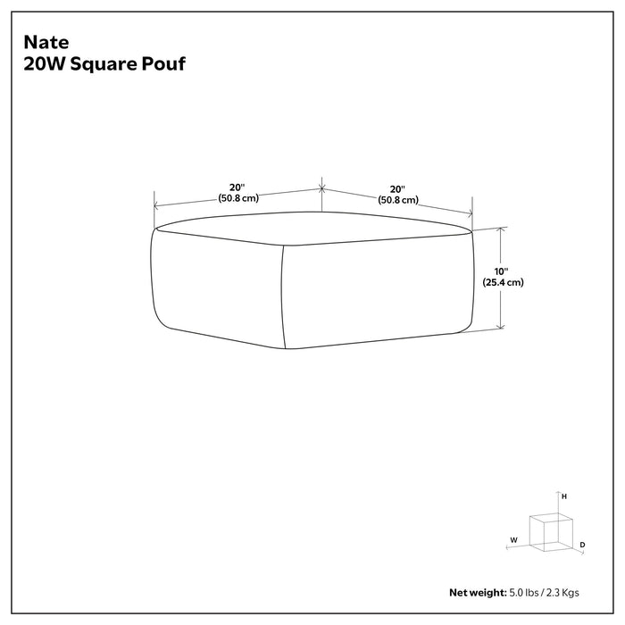 Nate - Handcrafted Square Pouf Simpli-Home