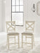 Robbinsdale - Upholstered Barstool (Set of 2) - Antique White Signature Design by Ashley®