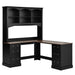 Space Saving L-Shaped Computer Desk With Keyboard Tray & Charging Stations Hearth and Haven