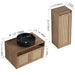 Bathroom Vanity With Art Sink And Side Cabinet, Float Mounting Design Home Essentials