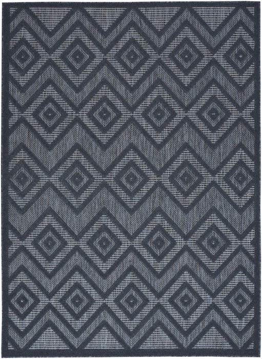 6' X 9' Argyle Indoor / Outdoor Area Rug - Navy Blue