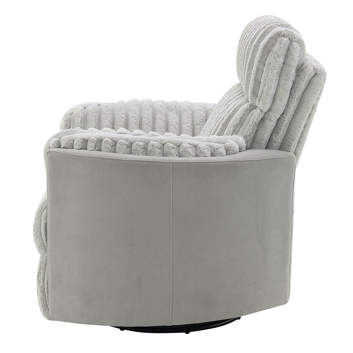 Emee - Glider Recliner With Swivel - Gray Corduroy ACME