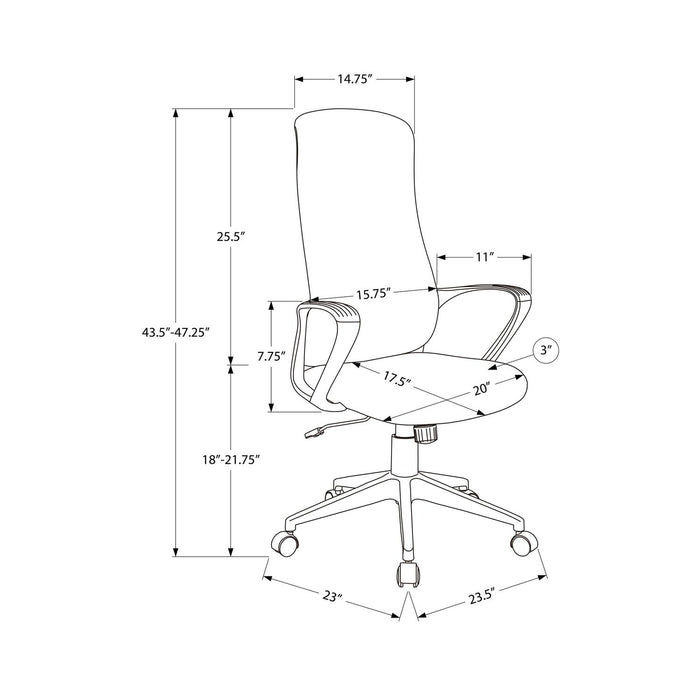 Office Chair With Adjustable Height, Armrests, Swivel - Black 8th Street