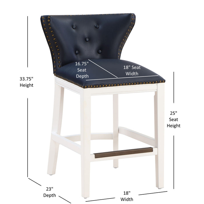 Macon - Counter Stool With Accents - Dark Blue