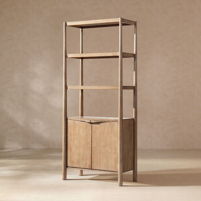 Nolan - Bookcase With Lower Cabinet - Natural Jennifer Taylor Home