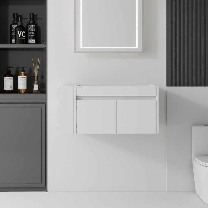 36" Floating Bathroom Vanity Cabinet, With Soft Close Double Doors, Wall Mounted, Cabinet Only - White Home Essentials
