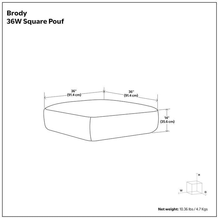 Brody - Large Square, Coffee Table Pouf Simpli-Home