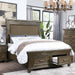Queen Size Bed With Upholstered Headboard And Footboard Drawers - Brown Home Essentials