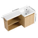 L-Shaped Wall Mounte Floating Bathroom Vanity With Integrated Sink Home Essentials