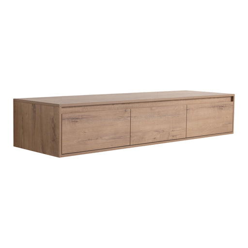Modern Minimalist 60" Bathroom Cabinet With Soft Close Drawers And Floating Mounting Design - Imitative Oak Home Essentials