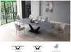 9436 - Ceramic & Metal Dining Table - Gray / Black Extravaganza Collection
