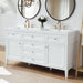 Bathroom Vanity With Double Sink, 3 Drawers, 2 Doors, Adjustable Shelves, Freestanding - White Noble House