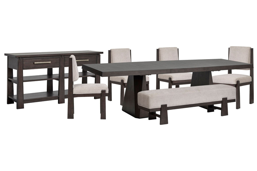 Tauren - 7 Piece Extendable Double Pedestal Dining Table Set Magnussen Furniture