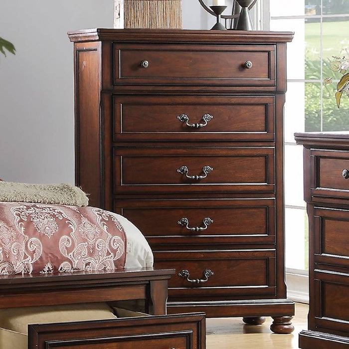 1 Piece Chest Bun Feet Pull Handles Round Knobs Bedroom Furniture - Cherry Home Essentials