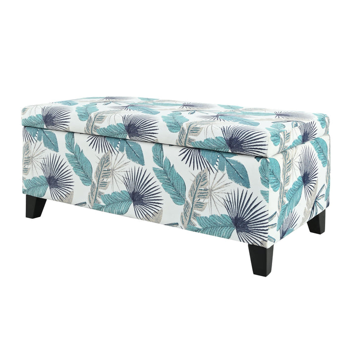 Charming Floral Storage Ottoman With Upholstered Fabric