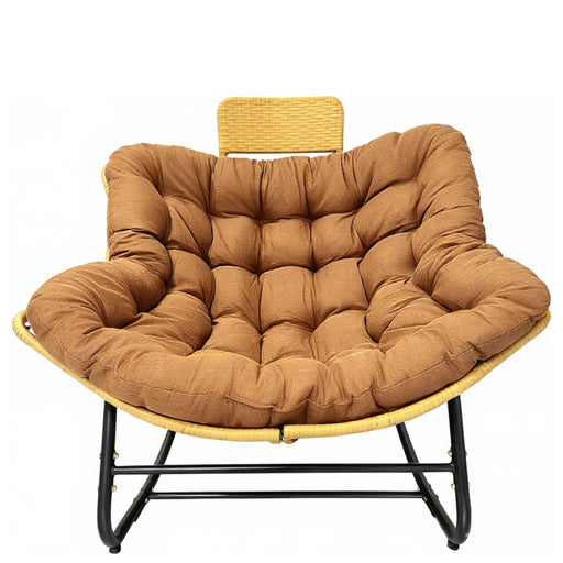 Oversized Papasan Rocking Chair Outdoor With Thick Cushion Home Essentials
