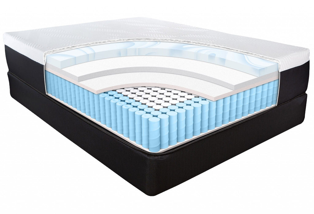 13" Full California King Hybrid Lux Memory Foam And Wrapped Coil Mattress - White / Black