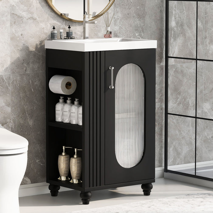 Modern Bathroom Vanity With Sink, Adjustable 2 Tier Shelf Hearth and Haven