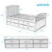 Twin Size Platform Storage Bed Solid Wood Bed With 6 Drawers - Gray Hearth and Haven
