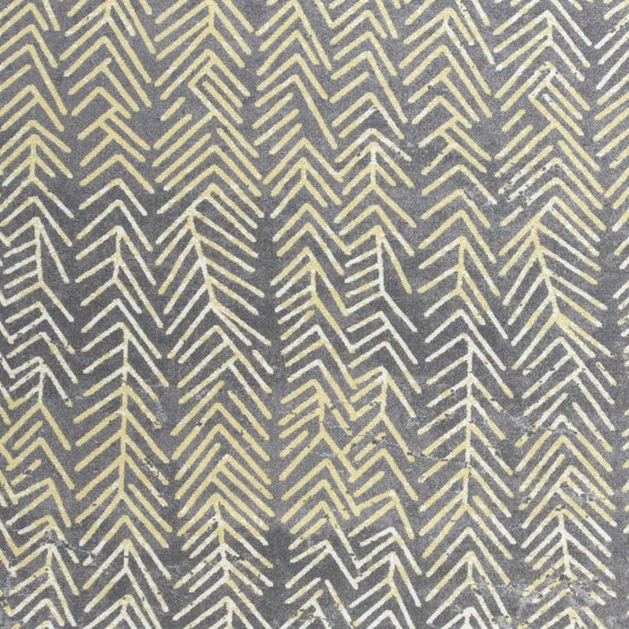 Abstract Stain Resistant Area Rug - Gray Yellow And White Round - 8'