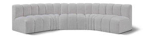 Arc - Boucle Fabric 5 Piece U-Shaped Modular Sofa Meridian Furniture