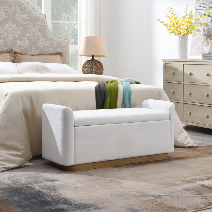 Upholstered Storage Bench With Safety Hinge Home Essentials