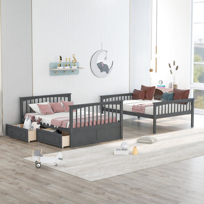 Bunk Bed With Drawers, Convertible Design Hearth and Haven