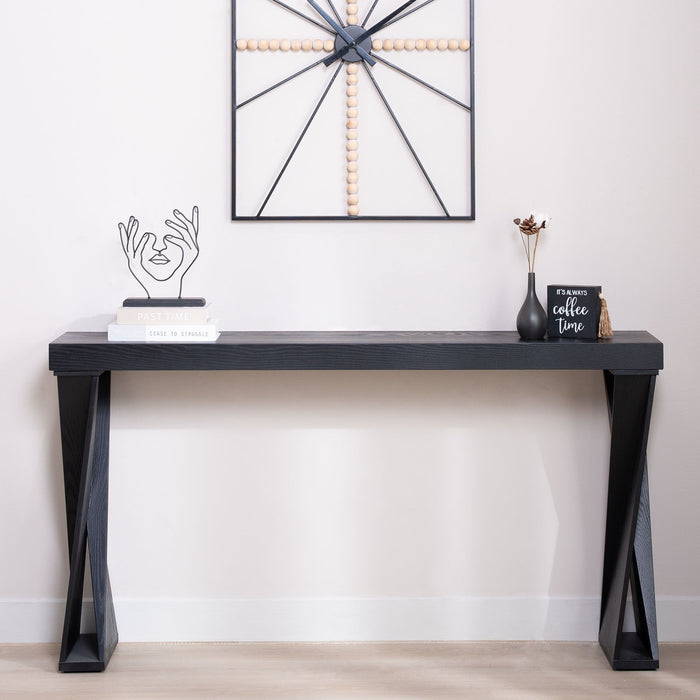 Console Table With Crossed Legs For Hallway - Black Home Essentials