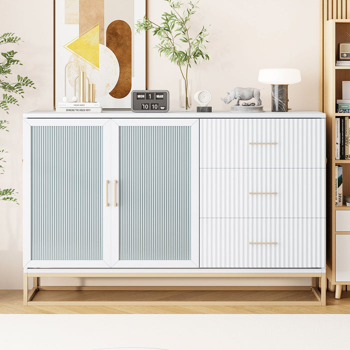 Murphy Bed With Frosted Glass Doors Design, Fake Drawers, Metal Legs Timeless Haven