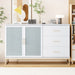 Murphy Bed With Frosted Glass Doors Design, Fake Drawers, Metal Legs Timeless Haven