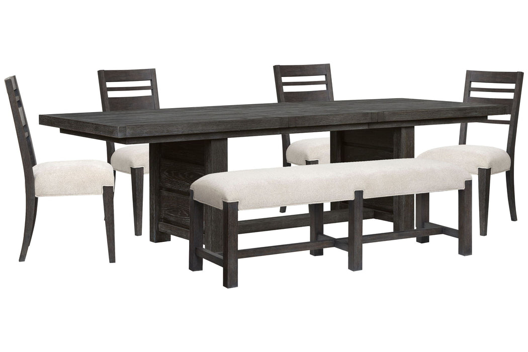 Plum Creek - 6 Piece Extendable Trestle Dining Table Set Magnussen Furniture