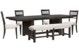 Plum Creek - 6 Piece Extendable Trestle Dining Table Set Magnussen Furniture