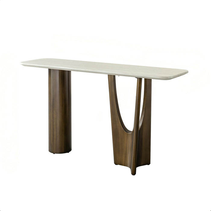 Console Table - Antique Bronze / Beige Home Essentials