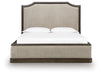 Wickenger - King Upholstered Panel Bed - Dark Brown Signature Design by Ashley®