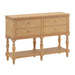 Console Table With 4 Soft Close Drawers, Thick Bottom Shelf For Living Room - Natural Noble House