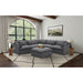 6 Piece Upholstered Modular Sectional Sofa With Reversible Cushions And Ottoman - Charcoal Furniture Max