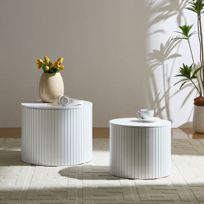 Handcrafted Nested Table Set, 2 Pieces Home Essentials