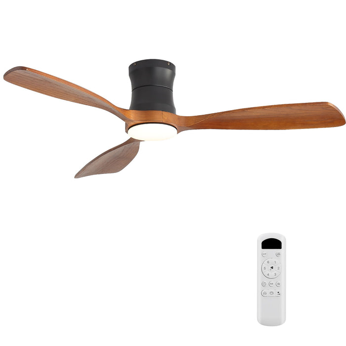 48" Ceiling Fan With Light, Dimmable LED With Memory, Quiet DC Motor - Matte Black Daily Nest