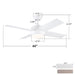 Ceiling Fan With Remote Control, Reversible DC Motor, 6 Speeds, 3 Dimmable LED, Quiet Timer For Indoor - White Daily Nest