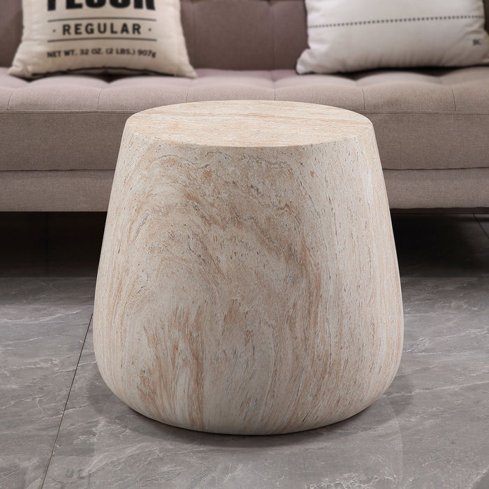 Drum Accent Coffee Table - Beige / Yellow Home Essentials