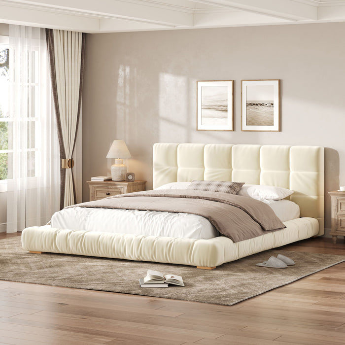 Upholstered Platform Bed Frame With Tufted Headboard Dreamland